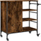 vidaXL - Keukentrolley - 87,5x38,5x84,5 - cm - bewerkt - hout - gerookt - eikenkleur
