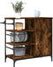 vidaXL - Keukentrolley - 87,5x38,5x84,5 - cm - bewerkt - hout - gerookt - eikenkleur