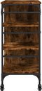 vidaXL - Keukentrolley - 87,5x38,5x84,5 - cm - bewerkt - hout - gerookt - eikenkleur