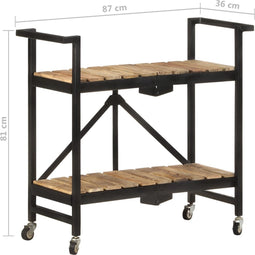 vidaXL - Keukentrolley - 87x36x81 - cm - massief - mangohout