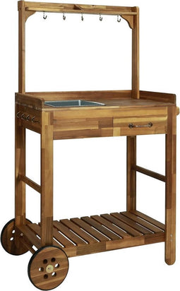 vidaXL - Keukentrolley - 92x43,5x141,5 - cm - massief - acaciahout