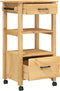 vidaXL - Keukentrolley - MONZA - 48x40x90 - cm - massief - grenenhout