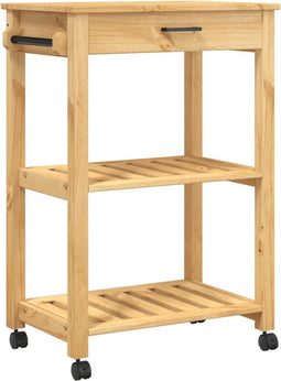 vidaXL - Keukentrolley - MONZA - 60x40x90 - cm - massief - grenenhout
