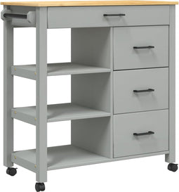 vidaXL - Keukentrolley - MONZA - 84x40x90 - cm - massief - grenenhout