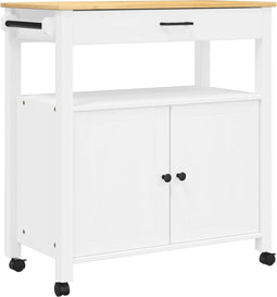 vidaXL - Keukentrolley - MONZA - 84x40x90 - cm - massief - grenenhout