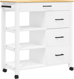 vidaXL - Keukentrolley - MONZA - 84x40x90 - cm - massief - grenenhout