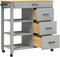 vidaXL - Keukentrolley - MONZA - 84x40x90 - cm - massief - grenenhout