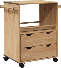 vidaXL - Keukentrolley - OTTA - 59x45x80 - cm - massief - grenenhout