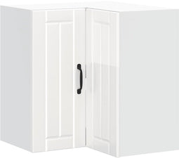 vidaXL - Keukenwandhoekkast - Lucca - bewerkt - hout - hoogglans - wit