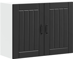 vidaXL - Keukenwandkast - Lucca - bewerkt - hout - zwart