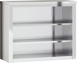 vidaXL - Keukenwandkast - met - schappen - roestvrijstaal