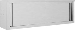 vidaXL - Keukenwandkast - met - schuifdeuren - 150x40x50 - cm - roestvrij - staal