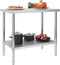 vidaXL - Keukenwerktafel - 100x60x85 - cm - roestvrij - staal
