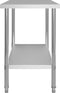 vidaXL - Keukenwerktafel - 120x60x85 - cm - roestvrij - staal
