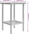 vidaXL - Keukenwerktafel - 60x60x85 - cm - roestvrij - staal