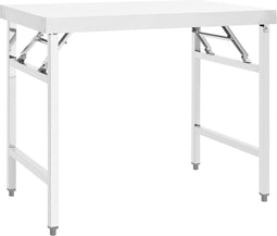vidaXL - Keukenwerktafel - inklapbaar - 100x60x80 - cm - roestvrij - staal