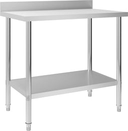 vidaXL - Keukenwerktafel - met - spatscherm - 100x60x93 - cm - roestvrij - staal