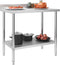 vidaXL - Keukenwerktafel - met - spatscherm - 100x60x93 - cm - roestvrij - staal
