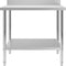 vidaXL - Keukenwerktafel - met - spatscherm - 100x60x93 - cm - roestvrij - staal