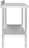 vidaXL - Keukenwerktafel - met - spatscherm - 100x60x93 - cm - roestvrij - staal