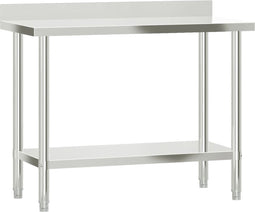 vidaXL - Keukenwerktafel - met - spatscherm - 110x55x93 - cm - roestvrij - staal