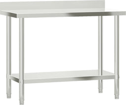 vidaXL - Keukenwerktafel - met - spatscherm - 110x55x93 - cm - roestvrij - staal
