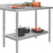vidaXL - Keukenwerktafel - met - spatscherm - 120x60x93 - cm - roestvrij - staal