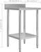 vidaXL - Keukenwerktafel - met - spatscherm - 60x60x93 - cm - roestvrij - staal