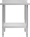 vidaXL - Keukenwerktafel - met - spatscherm - 80x60x93 - cm - roestvrij - staal