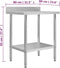 vidaXL - Keukenwerktafel - met - spatscherm - 80x60x93 - cm - roestvrij - staal