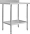 vidaXL - Keukenwerktafel - met - spatscherm - 80x60x93 - cm - roestvrij - staal