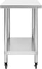 vidaXL - Keukenwerktafel - met - wielen - 100x45x85 - cm - roestvrij - staal