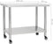 vidaXL - Keukenwerktafel - met - wielen - 100x60x85 - cm - roestvrij - staal