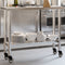 vidaXL - Keukenwerktafel - met - wielen - 110x30x85 - cm - roestvrij - staal