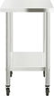vidaXL - Keukenwerktafel - met - wielen - 110x55x85 - cm - roestvrij - staal