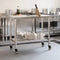 vidaXL - Keukenwerktafel - met - wielen - 110x55x85 - cm - roestvrij - staal