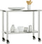 vidaXL - Keukenwerktafel - met - wielen - 110x55x85 - cm - roestvrij - staal