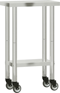 vidaXL - Keukenwerktafel - met - wielen - 55x30x85 - cm - roestvrij - staal