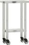 vidaXL - Keukenwerktafel - met - wielen - 55x30x85 - cm - roestvrij - staal