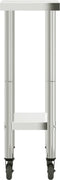 vidaXL - Keukenwerktafel - met - wielen - 55x30x85 - cm - roestvrij - staal