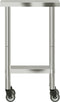 vidaXL - Keukenwerktafel - met - wielen - 55x30x85 - cm - roestvrij - staal