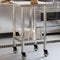 vidaXL - Keukenwerktafel - met - wielen - 55x55x85 - cm - roestvrij - staal
