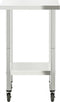 vidaXL - Keukenwerktafel - met - wielen - 55x55x85 - cm - roestvrij - staal