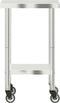 vidaXL - Keukenwerktafel - met - wielen - 55x55x85 - cm - roestvrij - staal