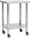 vidaXL - Keukenwerktafel - met - wielen - 60x30x85 - cm - roestvrij - staal