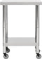 vidaXL - Keukenwerktafel - met - wielen - 60x30x85 - cm - roestvrij - staal