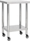 vidaXL - Keukenwerktafel - met - wielen - 60x60x85 - cm - roestvrij - staal