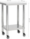 vidaXL - Keukenwerktafel - met - wielen - 60x60x85 - cm - roestvrij - staal