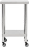 vidaXL - Keukenwerktafel - met - wielen - 60x60x85 - cm - roestvrij - staal