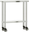 vidaXL - Keukenwerktafel - met - wielen - 82,5x30x85 - cm - roestvrij - staal